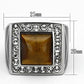 MATK938 - High polished (no plating) Stainless Steel Ring with Synthetic Tiger Eye in Topaz