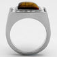 MATK938 - High polished (no plating) Stainless Steel Ring with Synthetic Tiger Eye in Topaz