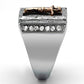MATK951 - Two-Tone IP Rose Gold Stainless Steel Ring with AAA Grade CZ  in Clear