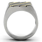 MATK952 - Two-Tone IP Gold (Ion Plating) Stainless Steel Ring with No Stone