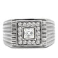 MATK95312 - High polished (no plating) Stainless Steel Ring with Top Grade Crystal  in Clear