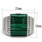 MATK953 - High polished (no plating) Stainless Steel Ring with Synthetic MALACHITE in Emerald