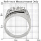 MATK95409 - High polished (no plating) Stainless Steel Ring with Top Grade Crystal  in Clear