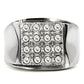 MATK95409 - High polished (no plating) Stainless Steel Ring with Top Grade Crystal  in Clear