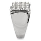 MATK95409 - High polished (no plating) Stainless Steel Ring with Top Grade Crystal  in Clear