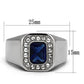 MATK954 - High polished (no plating) Stainless Steel Ring with Synthetic Synthetic Glass in Montana