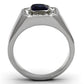 MATK954 - High polished (no plating) Stainless Steel Ring with Synthetic Synthetic Glass in Montana