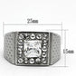 MATK955 - High polished (no plating) Stainless Steel Ring with AAA Grade CZ  in Clear