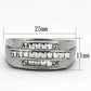 MATK956 - High polished (no plating) Stainless Steel Ring with Top Grade Crystal  in Clear