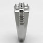 MATK956 - High polished (no plating) Stainless Steel Ring with Top Grade Crystal  in Clear