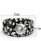 MATK958 - High polished (no plating) Stainless Steel Ring with AAA Grade CZ  in Clear