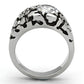 MATK958 - High polished (no plating) Stainless Steel Ring with AAA Grade CZ  in Clear