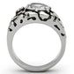 MATK959 - High polished (no plating) Stainless Steel Ring with AAA Grade CZ  in Clear