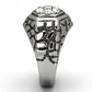 MATK960 - High polished (no plating) Stainless Steel Ring with Top Grade Crystal  in Clear
