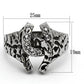 MATK961 - High polished (no plating) Stainless Steel Ring with Top Grade Crystal  in Clear