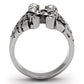 MATK961 - High polished (no plating) Stainless Steel Ring with Top Grade Crystal  in Clear