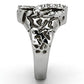 MATK961 - High polished (no plating) Stainless Steel Ring with Top Grade Crystal  in Clear