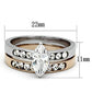 MATK965 - Two-Tone IP Rose Gold Stainless Steel Ring with AAA Grade CZ  in Clear