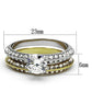 MATK967 - Two-Tone IP Gold (Ion Plating) Stainless Steel Ring with AAA Grade CZ  in Clear