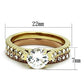 MATK968 - IP Gold & IP Rose Gold (Ion Plating) Stainless Steel Ring with AAA Grade CZ  in Clear