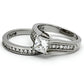 MATK969 - High polished (no plating) Stainless Steel Ring with AAA Grade CZ  in Clear