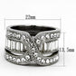 MATK970 - High polished (no plating) Stainless Steel Ring with Top Grade Crystal  in Clear