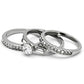 MATK973 - High polished (no plating) Stainless Steel Ring with AAA Grade CZ  in Clear