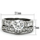 MATK974 - High polished (no plating) Stainless Steel Ring with AAA Grade CZ  in Clear