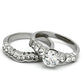 MATK974 - High polished (no plating) Stainless Steel Ring with AAA Grade CZ  in Clear