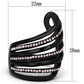 MATK977 - IP Black(Ion Plating) Stainless Steel Ring with Top Grade Crystal  in Light Rose