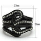 MATK978 - IP Black(Ion Plating) Stainless Steel Ring with Top Grade Crystal  in Black Diamond