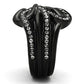 MATK978 - IP Black(Ion Plating) Stainless Steel Ring with Top Grade Crystal  in Black Diamond