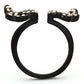 MATK980 - IP Black(Ion Plating) Stainless Steel Ring with Top Grade Crystal  in Metallic Light Gold