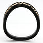 MATK982 - IP Black(Ion Plating) Stainless Steel Ring with Top Grade Crystal  in Metallic Light Gold