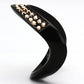 MATK982 - IP Black(Ion Plating) Stainless Steel Ring with Top Grade Crystal  in Metallic Light Gold