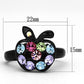 MATK984 - IP Black(Ion Plating) Stainless Steel Ring with Top Grade Crystal  in Multi Color