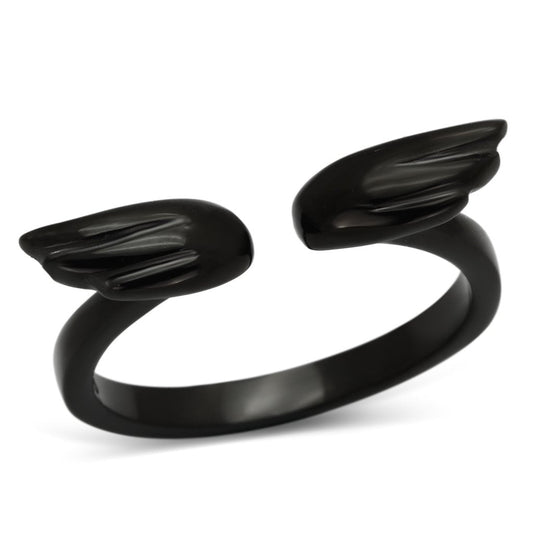 MATK987 - IP Black(Ion Plating) Stainless Steel Ring with No Stone