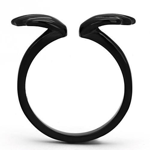 MATK987 - IP Black(Ion Plating) Stainless Steel Ring with No Stone