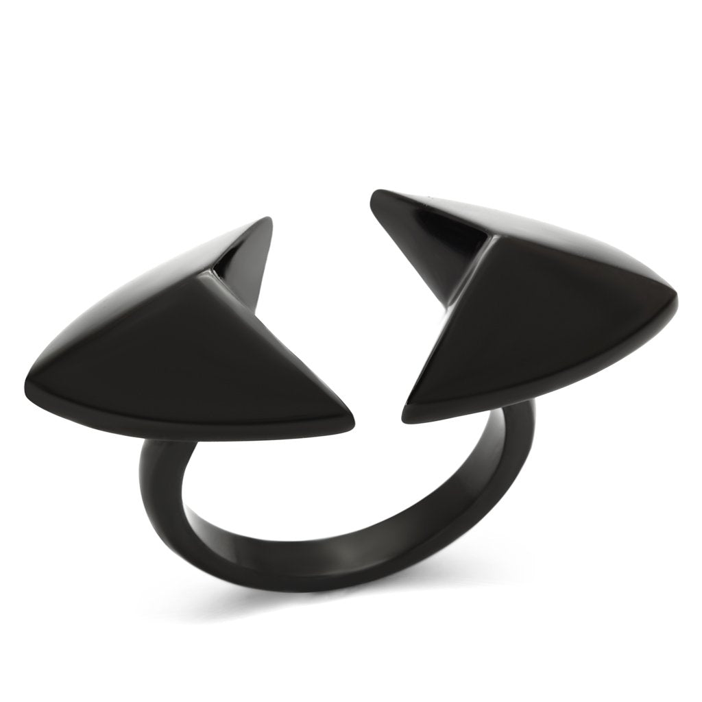 MATK990 - IP Black(Ion Plating) Stainless Steel Ring with No Stone