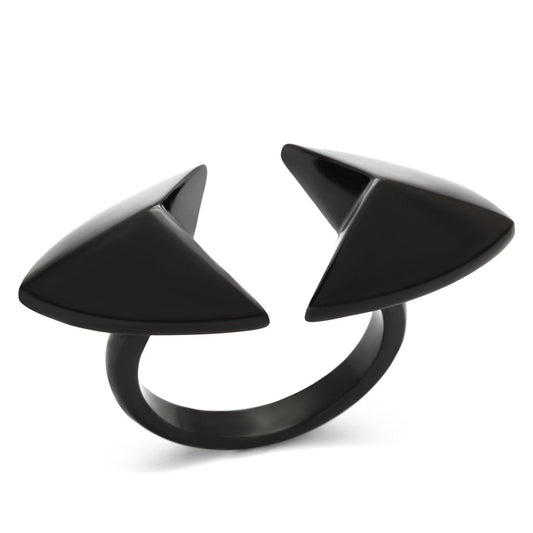 MATK990 - IP Black(Ion Plating) Stainless Steel Ring with No Stone