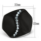 MATK991 - IP Black(Ion Plating) Stainless Steel Ring with Top Grade Crystal  in Sea Blue