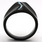 MATK991 - IP Black(Ion Plating) Stainless Steel Ring with Top Grade Crystal  in Sea Blue