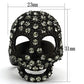 MATK992 - IP Black(Ion Plating) Stainless Steel Ring with Top Grade Crystal  in Black Diamond
