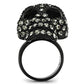 MATK992 - IP Black(Ion Plating) Stainless Steel Ring with Top Grade Crystal  in Black Diamond