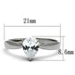 MATK994 - High polished (no plating) Stainless Steel Ring with AAA Grade CZ  in Clear