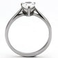 MATK994 - High polished (no plating) Stainless Steel Ring with AAA Grade CZ  in Clear