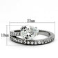 MATK998 - High polished (no plating) Stainless Steel Ring with AAA Grade CZ  in Clear