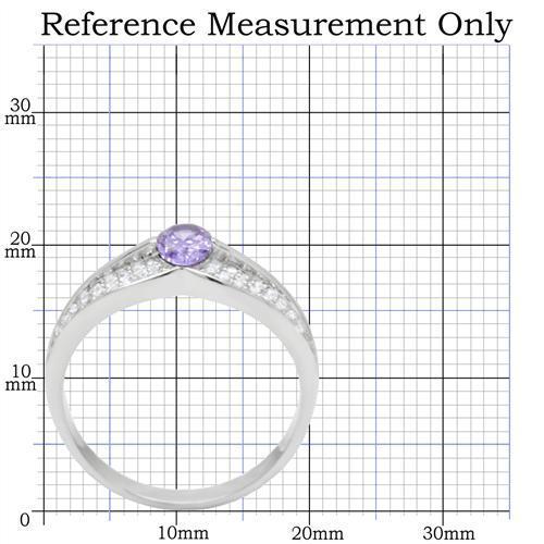 MATS025 - Rhodium 925 Sterling Silver Ring with AAA Grade CZ  in Tanzanite