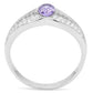 MATS025 - Rhodium 925 Sterling Silver Ring with AAA Grade CZ  in Tanzanite