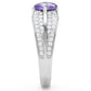 MATS025 - Rhodium 925 Sterling Silver Ring with AAA Grade CZ  in Tanzanite